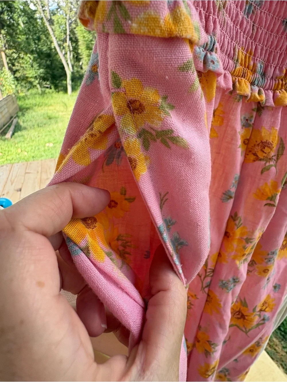 Girls' Pink Floral Smocked Jumper Old Navy size